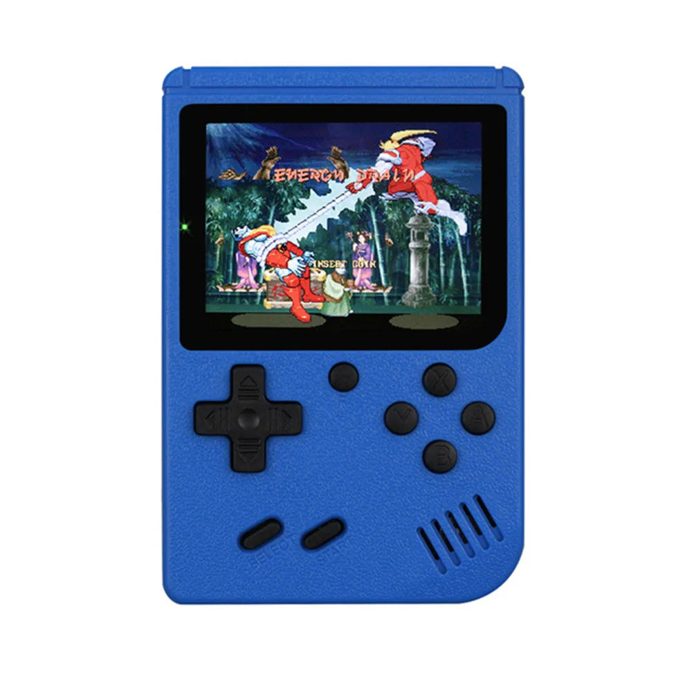 FanzyMarket 400-in-1 mini retro handheld game console with 3-inch color LCD, featuring 8-bit games for portable entertainment.