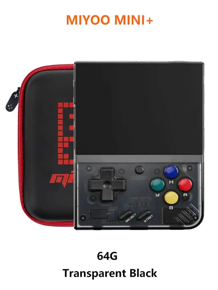 FanzyMarket portable retro handheld game console with 3.5-inch IPS screen, black design, Linux emulator, perfect for kids.